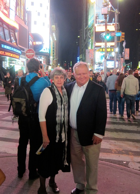 RichardTHanson tour group New York couple photo Times Square destination scrapbook page